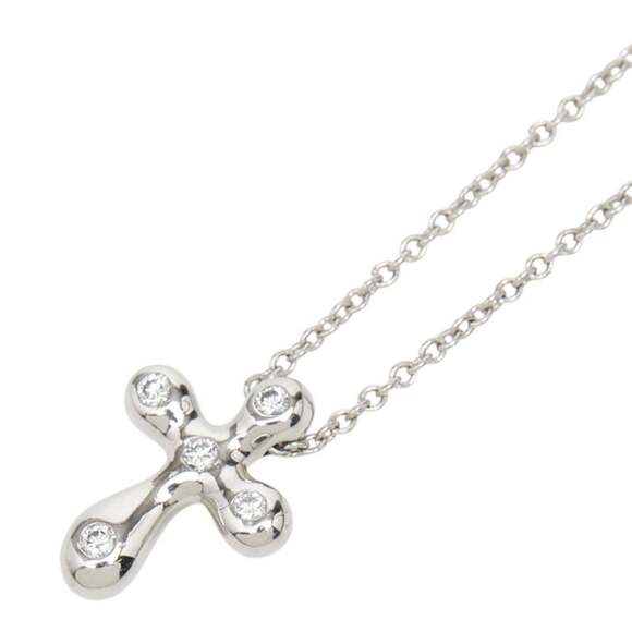 Tiffany & Co. Chevron Motif Diamond Necklace | Tiffany  TIFFANY Authentic Silver Diamond Necklace